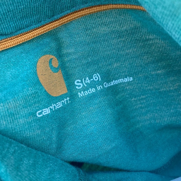 Carhartt Women’s Quarter Zip Green Long Sleeve Sweater Top - Size Small - Picture 6 of 6